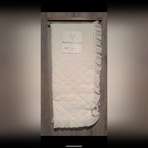 Cream Quilted Throw with Ruffle Edge